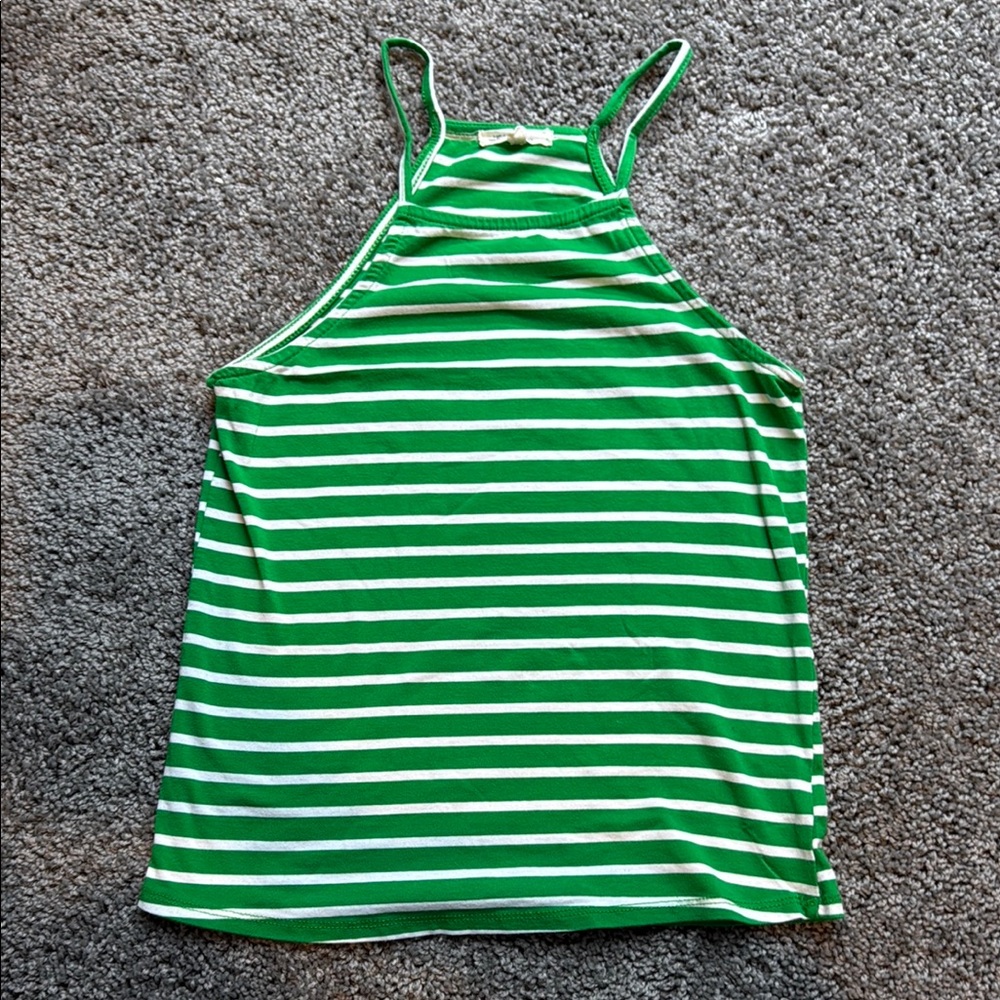 Heart & Hips Green and White Sleeveless Tank Top